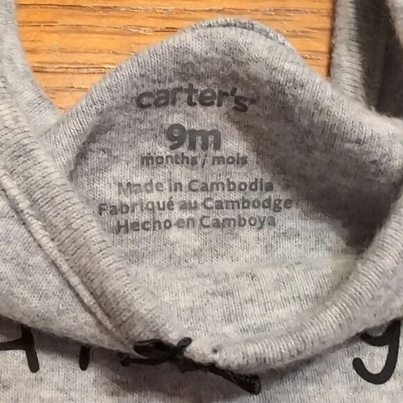 Carter's 9 Month Baby Short Sleeve Onesies Black White Gold - Picture 6 of 13